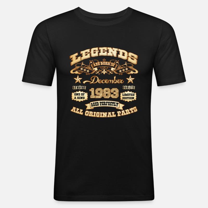 Legenden werden im Dezember 1983 geboren - Männer Slim Fit T-Shirt - Schwarz