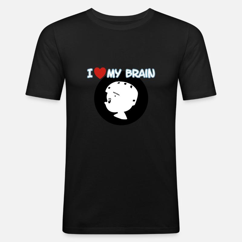 Fahrradhelm - Männer Slim Fit T-Shirt - Schwarz