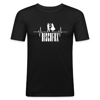 Discofox Herzschlag Tanzen Puls - Männer Slim Fit T-Shirt - Schwarz - Vorne - Nik (191cm)