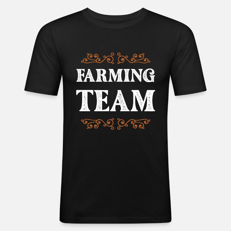 Farming Crew - Männer Slim Fit T-Shirt - Schwarz