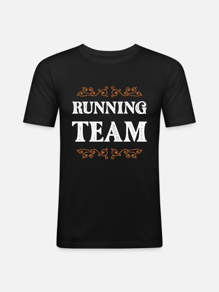 Équipe de course - T-shirt près du corps Homme - noir