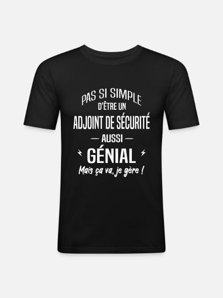 Agent de sécurité - T-shirt près du corps Homme - noir