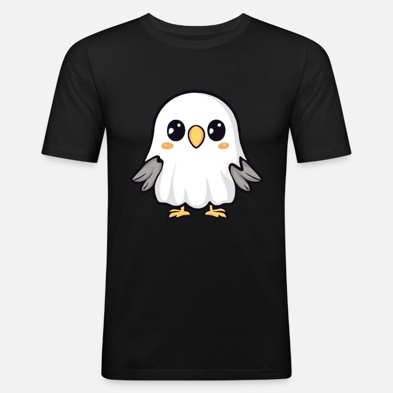 Adler Halloween Comic Geist - Männer Slim Fit T-Shirt - Schwarz