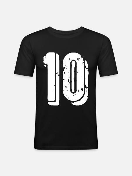 10 number jersey - Men's Slim Fit T-Shirt - black