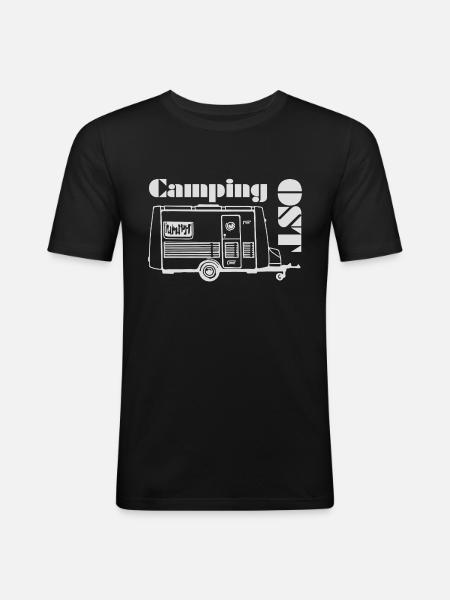 DDR Wohnwagen Intercamp - Männer Slim Fit T-Shirt - Schwarz