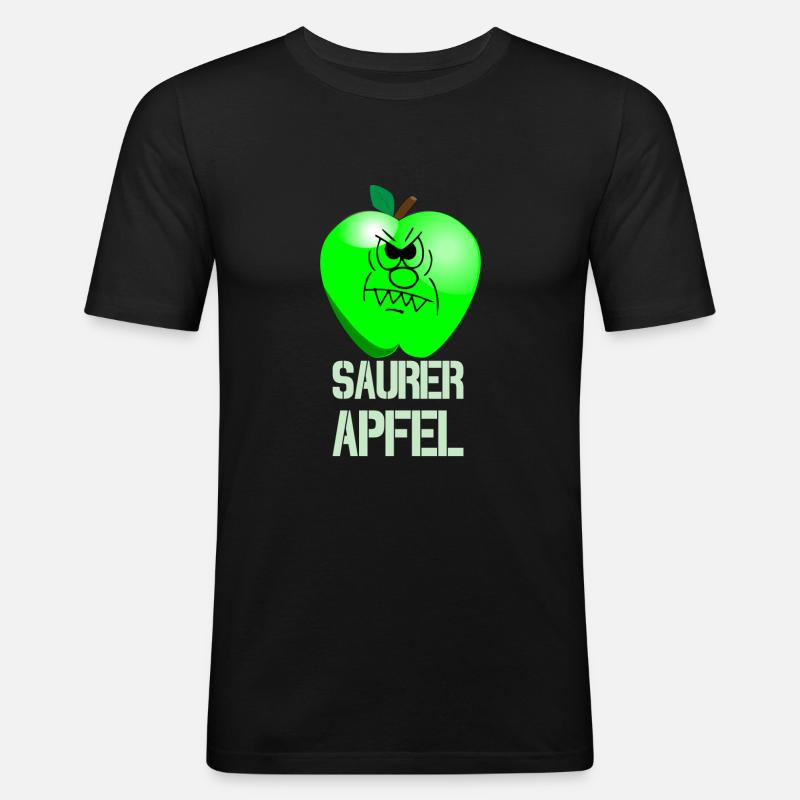 Saurer Apfel Geschenk Geschenkidee - Männer Slim Fit T-Shirt - Schwarz