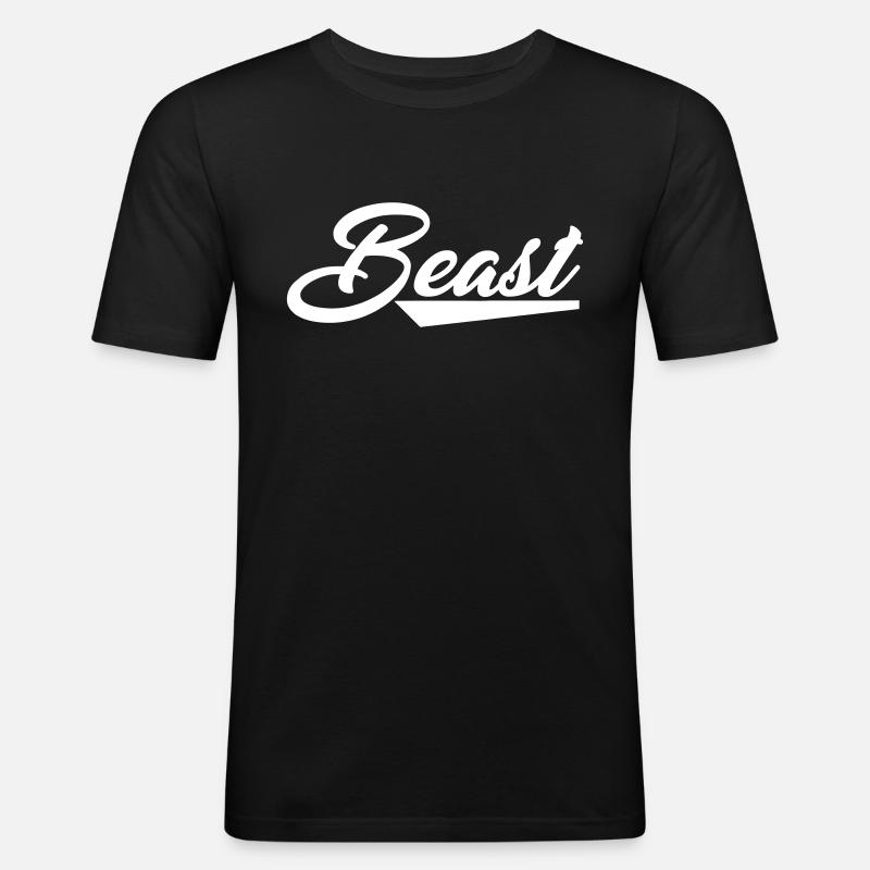 beast - Männer Slim Fit T-Shirt - Schwarz