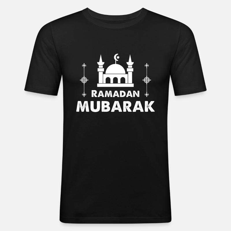 Ramadan Mubarak - Männer Slim Fit T-Shirt - Schwarz
