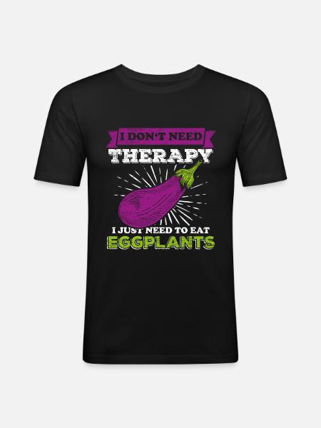 Eggplant gift - Men's Slim Fit T-Shirt - black