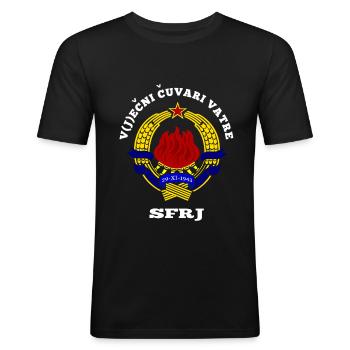 Yugoslavia Jugoslavija SFRJ Geschenk - Männer Slim Fit T-Shirt - Schwarz - Vorne - Nik (191cm)