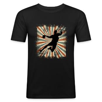 Handball - T-shirt près du corps Homme - noir - Devant - Nik (191cm)