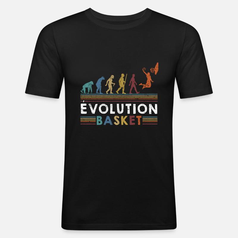 Evolution - Basketball - Männer Slim Fit T-Shirt - Schwarz