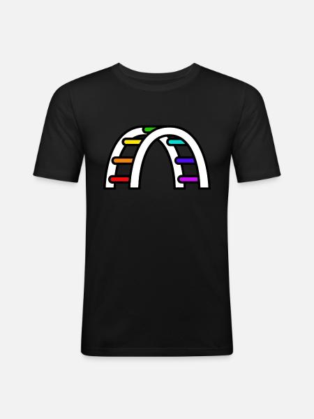 LGBTQ Pride Bridge - Männer Slim Fit T-Shirt - Schwarz