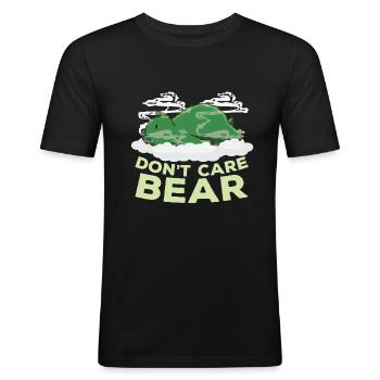Bär Kiffen Relax Dont Care Bear - Männer Slim Fit T-Shirt - Schwarz - Vorne - Nik (191cm)