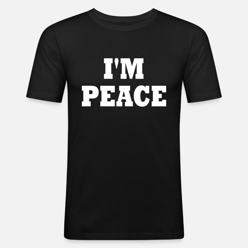 I'm peace - Männer Slim Fit T-Shirt - Schwarz