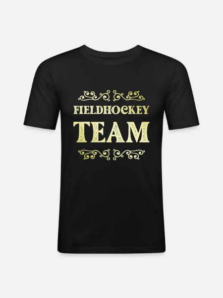 Fieldhockey Team - Männer Slim Fit T-Shirt - Schwarz
