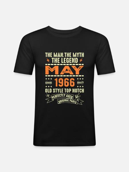 Birthday May 1966 - May 1966 - Men's Slim Fit T-Shirt - black