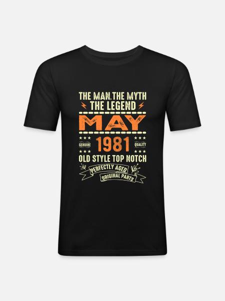 Birthday May 1981 - May 1981 - Men's Slim Fit T-Shirt - black