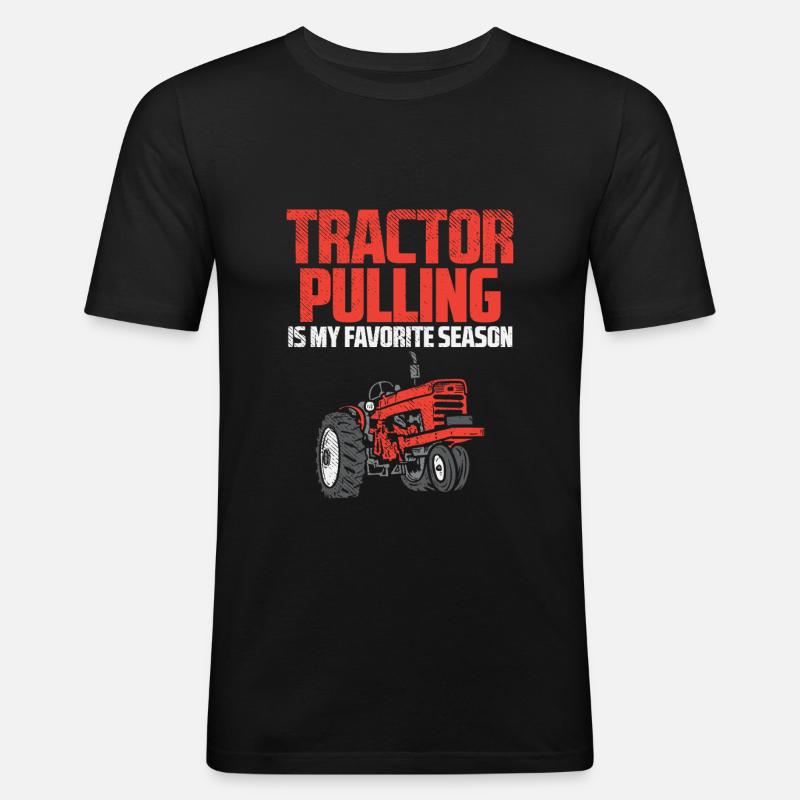 Tractor Pulling Saison Fan - Männer Slim Fit T-Shirt - Schwarz