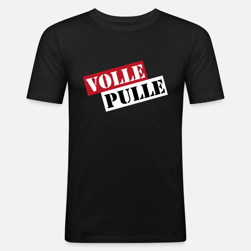 Volle Pulle Geschenk - Männer Slim Fit T-Shirt - Schwarz
