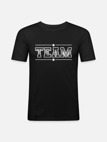 Team - Männer Slim Fit T-Shirt - Schwarz