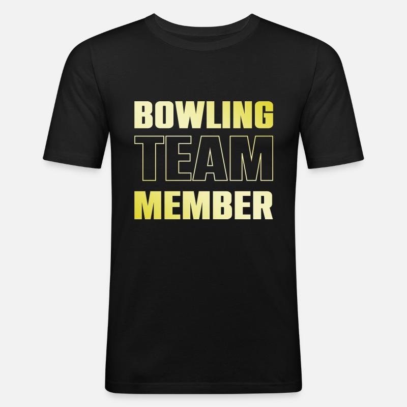 Bowling Team - Männer Slim Fit T-Shirt - Schwarz