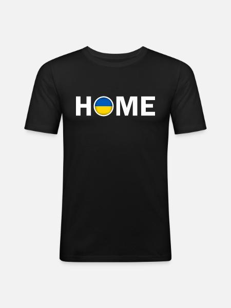 Home Ukraine Flag - Men's Slim Fit T-Shirt - black
