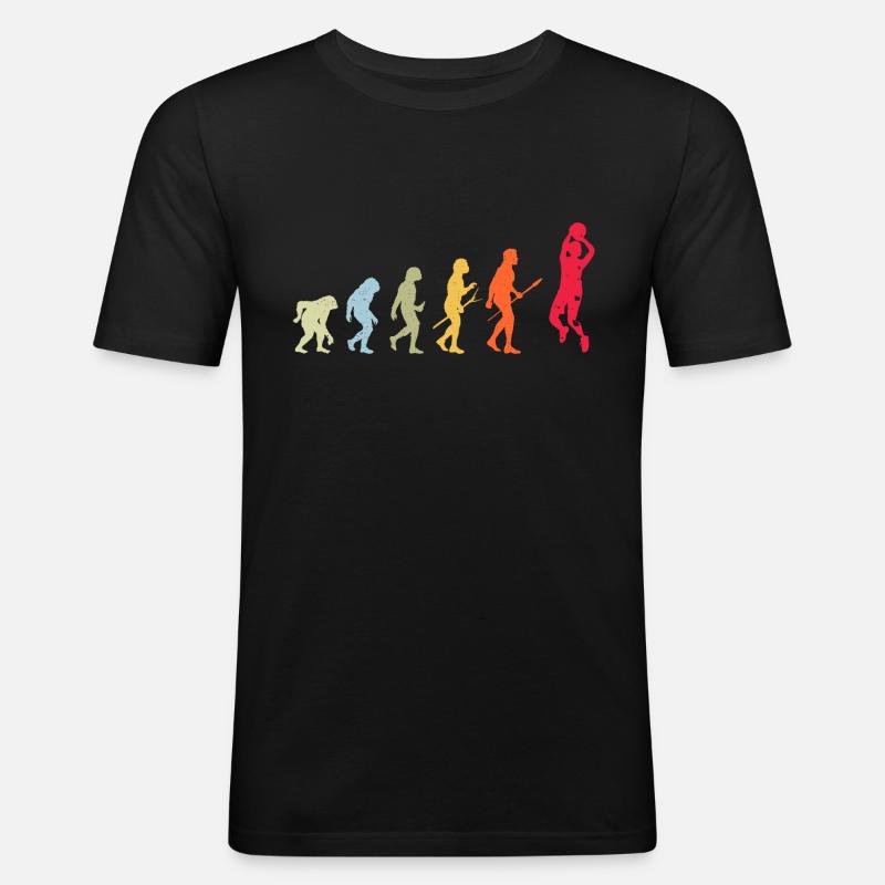 Basketball Basketballer Evolution - Männer Slim Fit T-Shirt - Schwarz