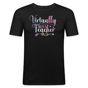 Back To School Binding Virtual Physical Education - Men's Slim Fit T-Shirt - black - Front - Nik (191cm)