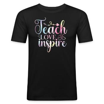 Back to School Tie Inspired - Men's Slim Fit T-Shirt - black - Front - Nik (191cm)