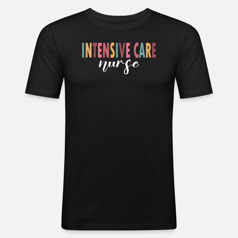 Leben als Intensivpfleger - Männer Slim Fit T-Shirt - Schwarz