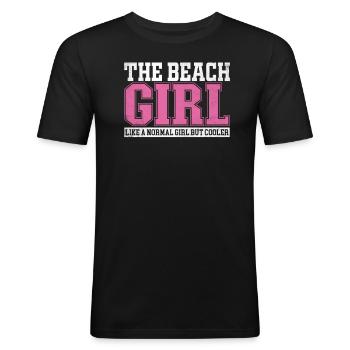 Femmes La fille de plage comme une fille normale mais - T-shirt près du corps Homme - noir - Devant - Nik (191cm)