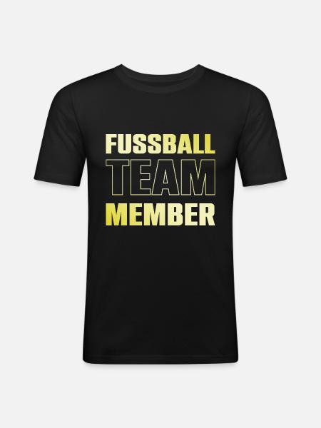 Fussball Team - Männer Slim Fit T-Shirt - Schwarz