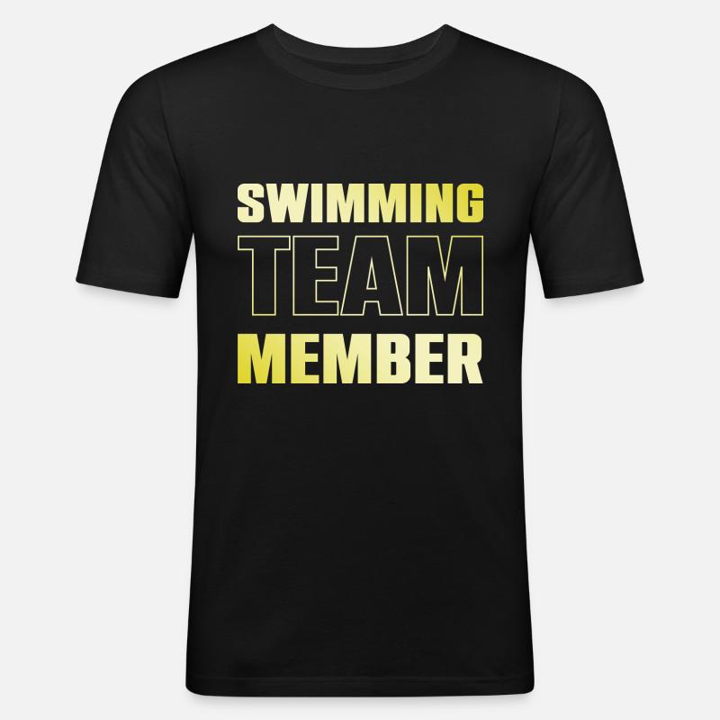 Schwimmen Team - Männer Slim Fit T-Shirt - Schwarz