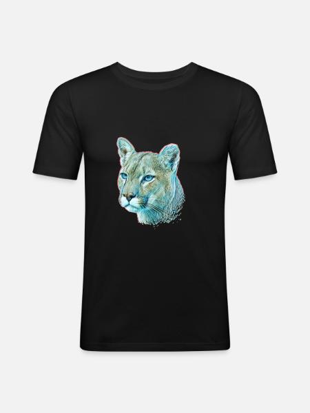 Mountain lion - Men's Slim Fit T-Shirt - black