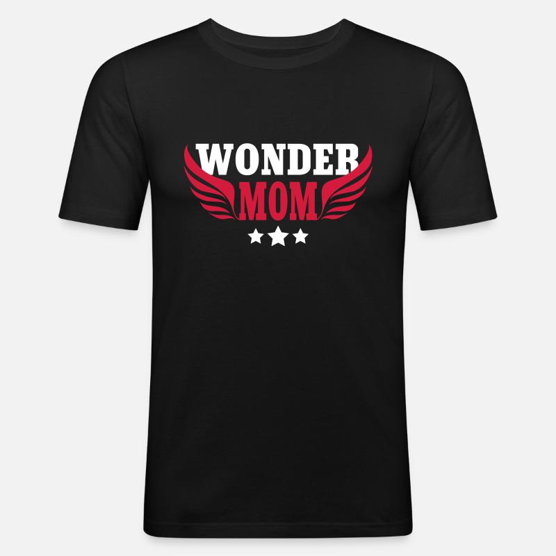 Wonder mom - mutter - Männer Slim Fit T-Shirt - Schwarz