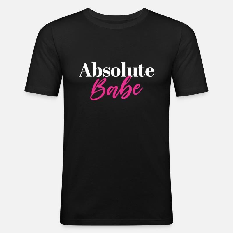 Absolutes Babe - Männer Slim Fit T-Shirt - Schwarz