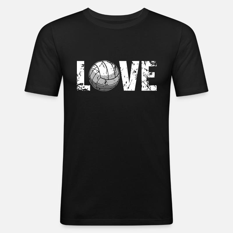 Volleyball - Männer Slim Fit T-Shirt - Schwarz