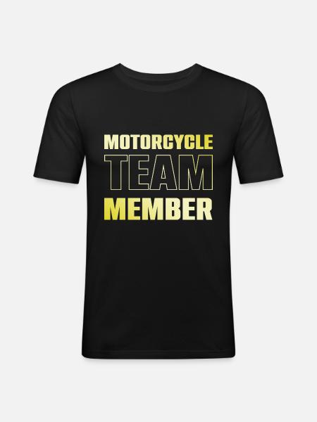 Motorcycle Team - Männer Slim Fit T-Shirt - Schwarz