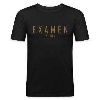 Examen EST. 2024 - Männer Slim Fit T-Shirt - Schwarz - Vorne - Nik (191cm)