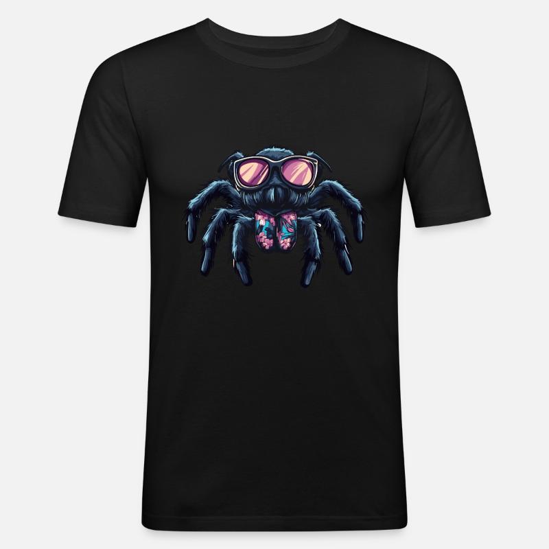 Tarantula Comic Funny Summer - Men's Slim Fit T-Shirt - black