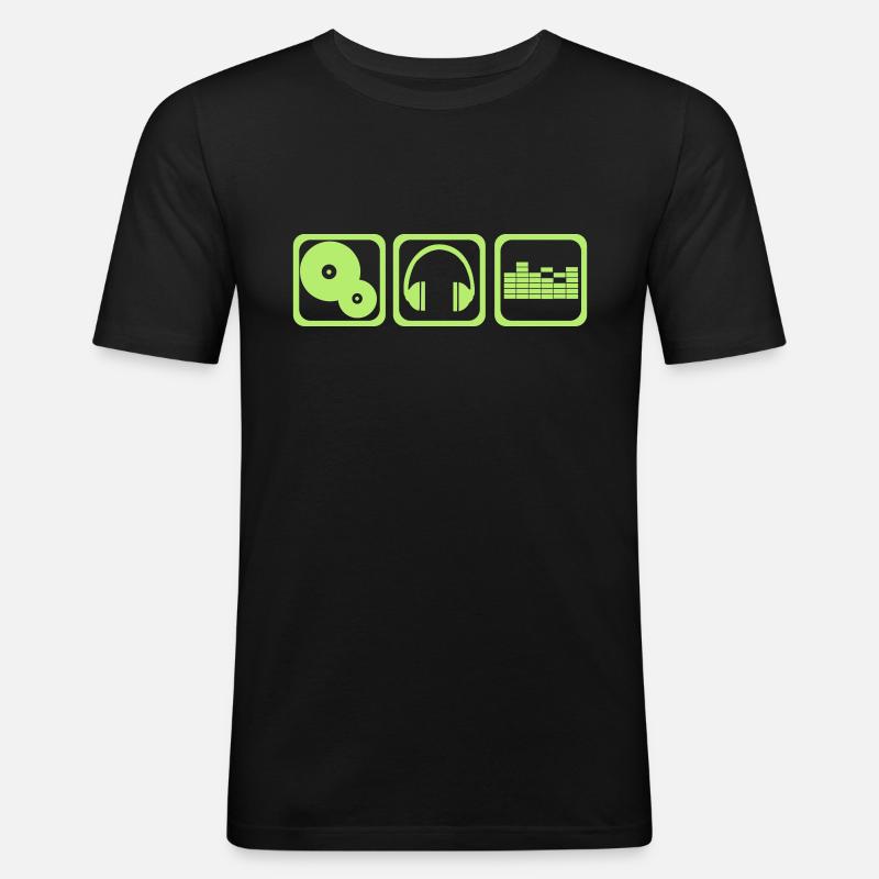 DJ - Männer Slim Fit T-Shirt - Schwarz