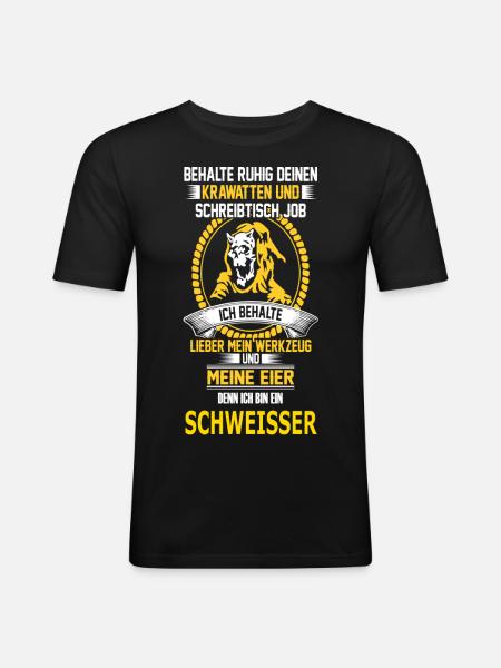 SCHWEISSER - Männer Slim Fit T-Shirt - Schwarz