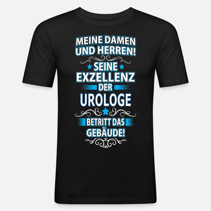UROLOGE - Männer Slim Fit T-Shirt - Schwarz