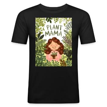 plant mama eco friendly - Men's Slim Fit T-Shirt - black - Front - Nik (191cm)