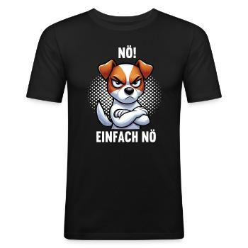 Nö Einfach Nö Jack Russel terrier Jackie - Männer Slim Fit T-Shirt - Schwarz - Vorne - Nik (191cm)