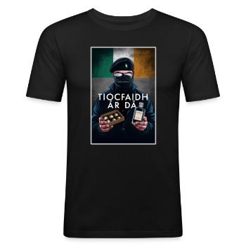 Irish Fathers Day - Tiocfaidh Ár Lá - Men's Slim Fit T-Shirt - black - Front - Nik (191cm)