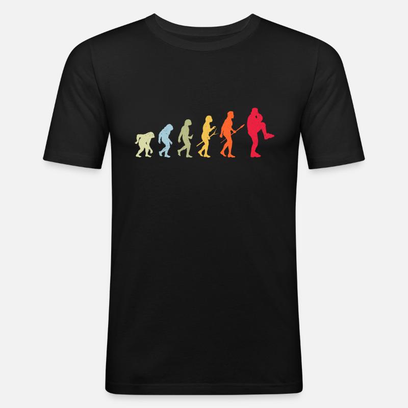 Baseball Evolution - Männer Slim Fit T-Shirt - Schwarz