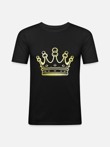 Crown Symbol Gold - Men's Slim Fit T-Shirt - black