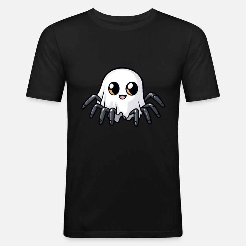 Tarantula Halloween Comic Geist - Männer Slim Fit T-Shirt - Schwarz